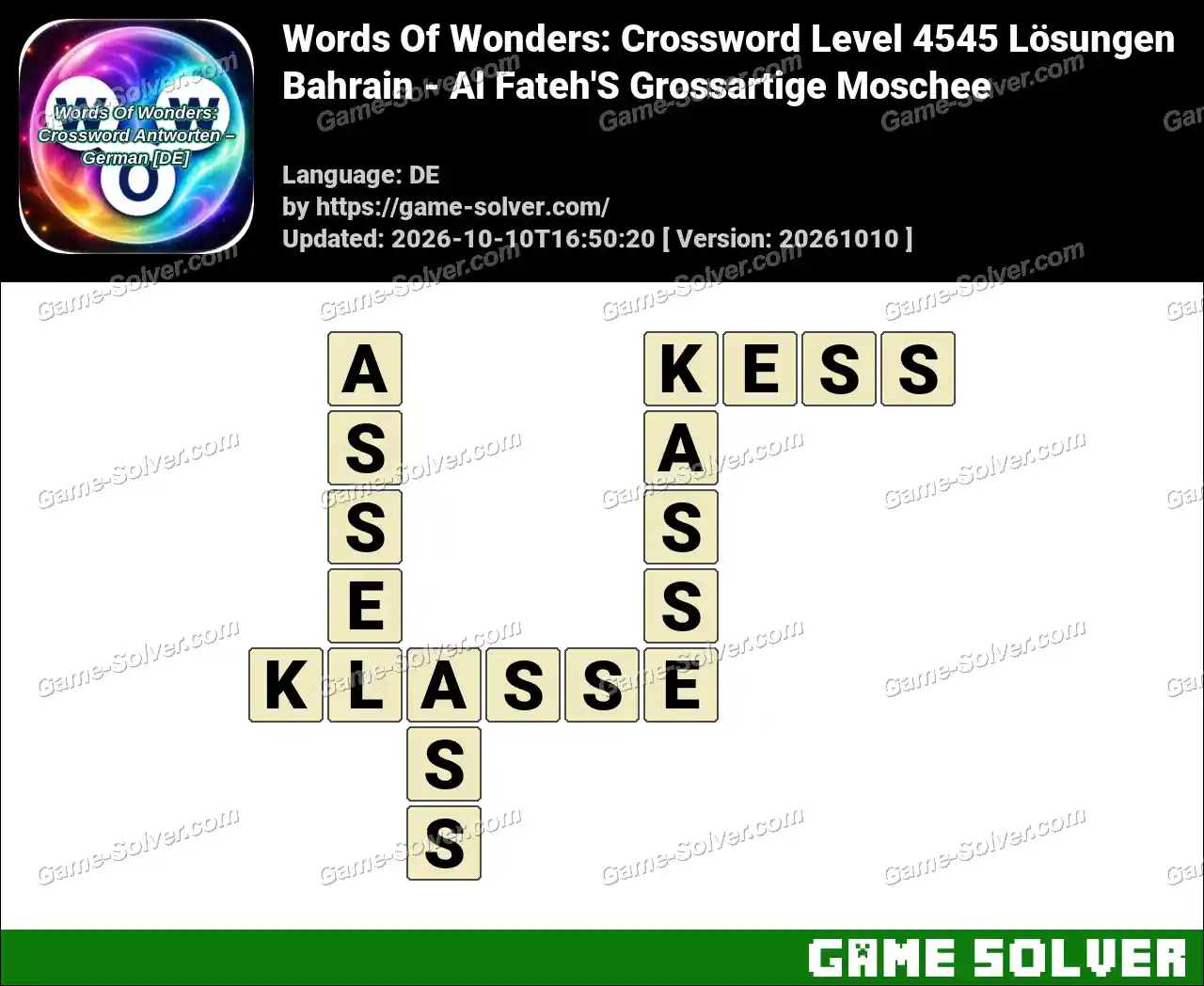 Words Of Wonders: Crossword Level 4545 Lösungen – Bahrain – Al Fateh’S Grossartige Moschee
